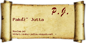 Pakó Jutta névjegykártya